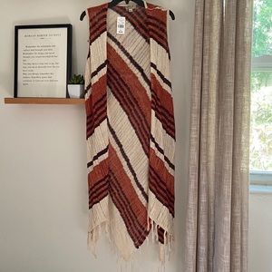 NEW Sleeveless Cardigan with Fringe | One World